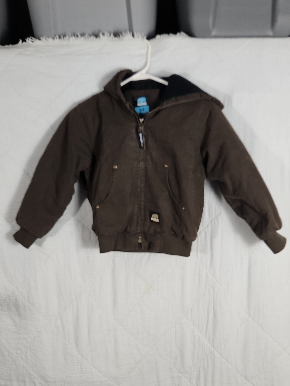 Berne  Brown Hooded Work  Canvas Jacket Kids